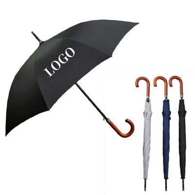 The Curve Auto Open Stick Wood Umbrella