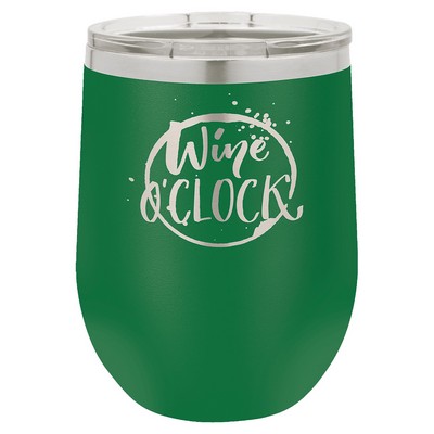 Green Polar Camel 12 oz Stemless Wine Tumbler with a Clear Lid