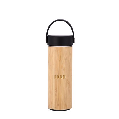 500ml Bamboo Stainless Steel Mug With Double Wall Insulation