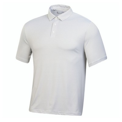 Under Armour T2 Green Bridge Stripe Golf Polo - White