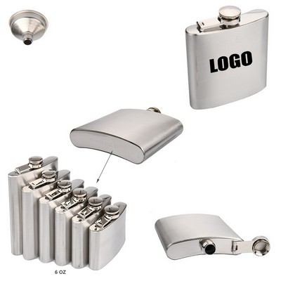 6 Oz Stainless Steel Flask with Tightly Sealed Cap