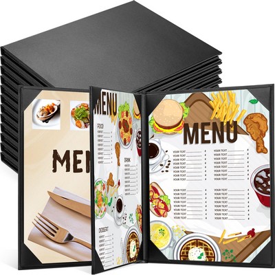 Menu Covers Holders for 8.5 x 11 Inches, Waterproof Four View Dinner Menu Holder Covers