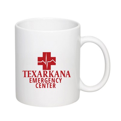 11 oz. C-Handle White Coffee Mug - Close Out