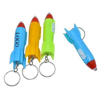 Helicopter Mini Rocket Flashlight Keychain