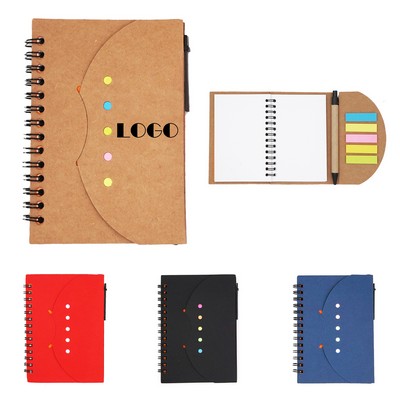 Kraft Paper Cover Notebook with Pen & Sticker