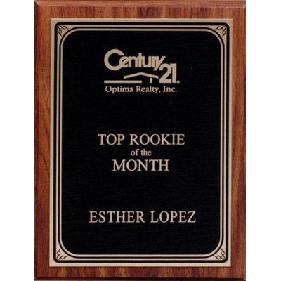 Walnut Veneer Plaque w/Black Brass Plate (9"x12")