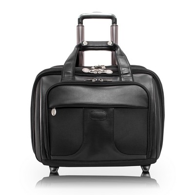 CHICAGO | 17" Black Nylon Detachable-Wheeled Laptop Case w/ Removable Briefcase | McKleinUSA