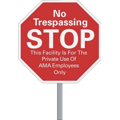 Octagon Security White Reflective Yard Sign (9"x9")