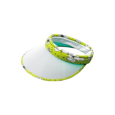 Flower Print Mesh Clip On Visor