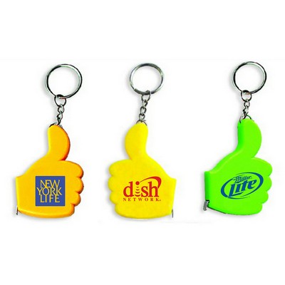 Thumbs Up Tape Measure Key Chain