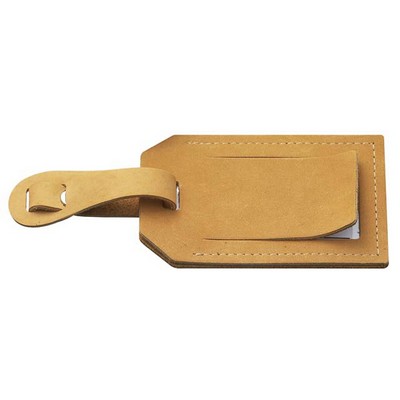 Nubuck Business Card Size Luggage Tags with Secure Strap