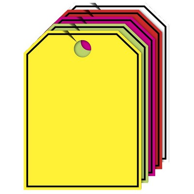 Blank Fluorescent Mirror Hang Tag w/Border (8½"x11½")