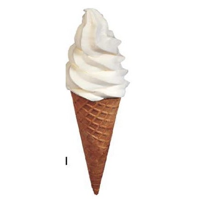 Ice Cream Cone Promotional Magnet w/ Strip Magnet (10 Square Inch)