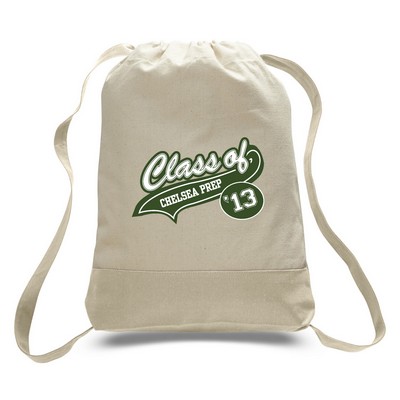 Natural 12 Oz. Canvas Cinch Backpack - 1 Color (14"x18"x2")