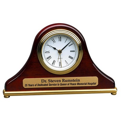 7½" x 4½" Rosewood Piano Finish Desk Clock