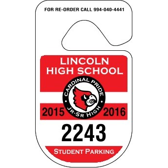 .035" Rounded White Polyethylene Hang Tag Parking Permit