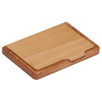 Business Card Holder - Maple/Rosewood Laser Engraved