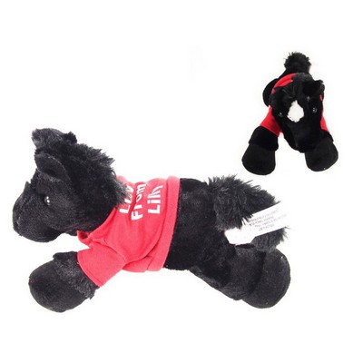 8" Beau Horse Stuffed Animal w/T-Shirt & One Color Imprint