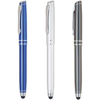 Mercury II Series Blue Dual Function Blue Stylus/ Roller Pen