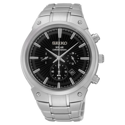 Seiko Men's Stainless Steel Solar Chronograph Watch