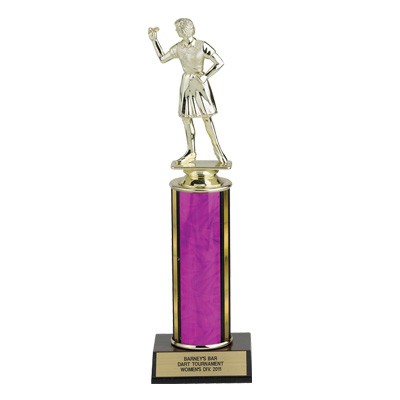 10" Fuchsia Pink Moonbeam One Column Trophy Takes Figure