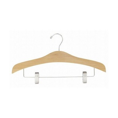 Decorate Natural Wooden Suit Hanger w/Clips