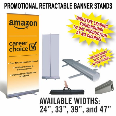 Promotional One Sided 24" Wide Retractable Banner Stand