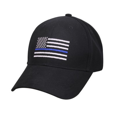 Deluxe Low Profile Flag Insignia Caps - Thin Blue Line