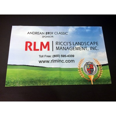 Golf Course Flag Custom - 14" x 20" Double Sided 3PLY 300D - Pole Tube Sleeve.