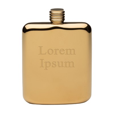 6 Oz. Gold Plated Sleekline Pocket Flask