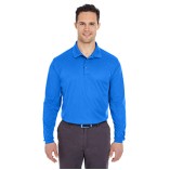 UltraClub Embroidered Men's Long Sleeve Sport Shirt - Cool-N-Dry Pique Polo