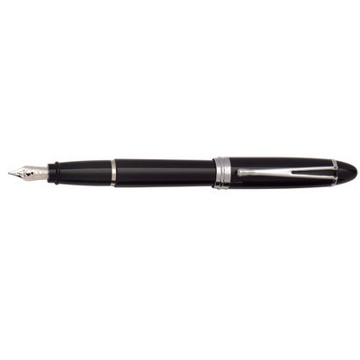 Luxury Line Aurora Ipsilon Deluxe Black w/Chrome Trim Fountain Pen