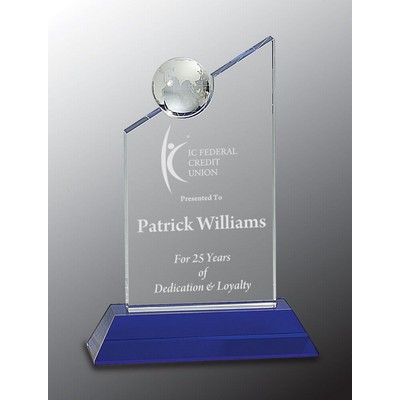 Blue Crystal World Peak Award, 8"