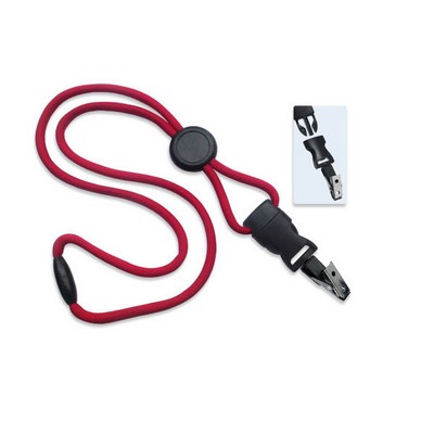 1/4" Blank Detachable Lanyard w/Round Slide &amp; Bulldog Clip (Red)