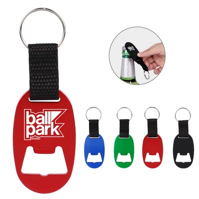 Oval Beer Bottle Opener Keychain