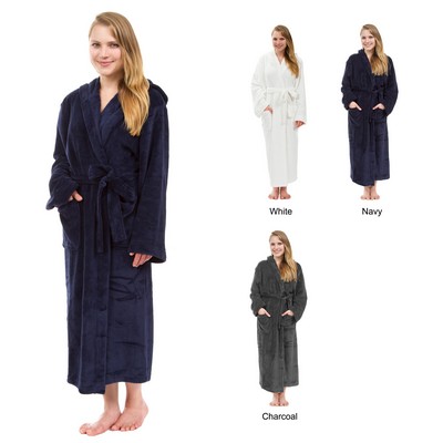 Women's Hooded Fleece Spa Robe