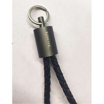 Alloy Key Chain Braided USB Charging Cable