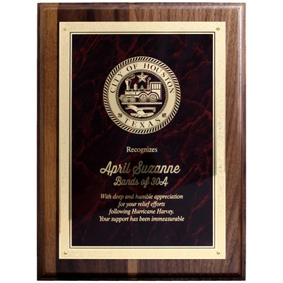 Solid Walnut Plaque w/Brass Plate (7"x 9")