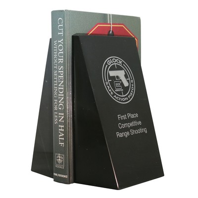 Jet Black Marble Professional Book Ends