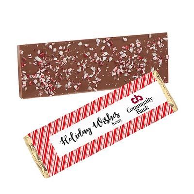 Foil Wrapped Belgian Chocolate Bar w/ Peppermint Topping