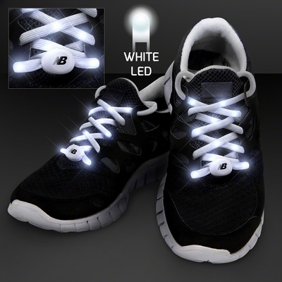 White LED Shoelaces for Night Fun Runs - Domestic Print