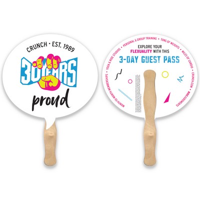 Lightweight Full Color Two Sided Single Paper Bubble Shape Hand Fan