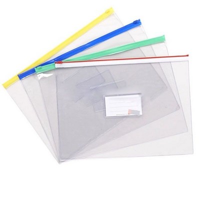 Clear Vinyl PVC File Zipper Bag