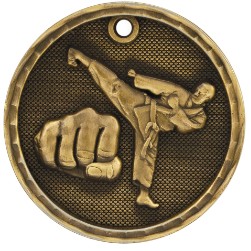 2" Antique Finish 3D Martial Arts Medal