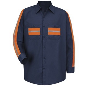 Red Kap® Enhanced Visibility Industrial Work Shirt - Long Sleeve