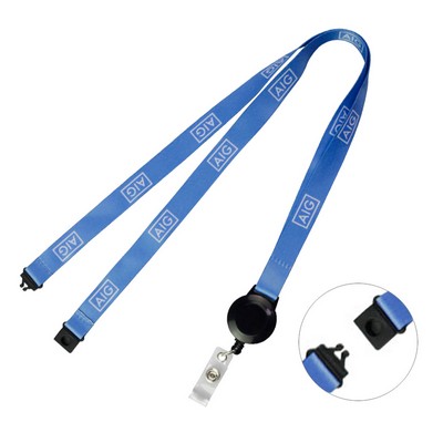 Sublimated Neck Lanyard w/ Badge Reel & Safe Neck Breakaway