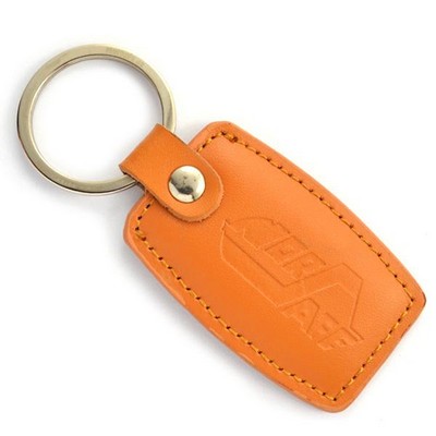 Stitched Leatherette Deboss Key Tag