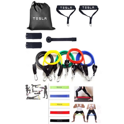 Kidder iBank® Exercise Fitness Resistance Bands Set + 5 Elastic Booty Bands