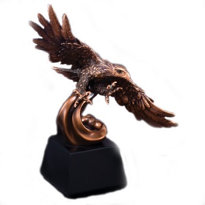 12¼" Antique Bronze Soaring Eagle Trophy