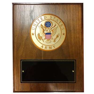 U.S. Army Plaque w/4" Embossed Medallion (8" x 10")